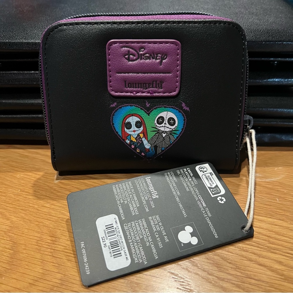 Loungefly Disney Nightmare Before Christmas Black and Purple Wallet - Picture 2 of 6